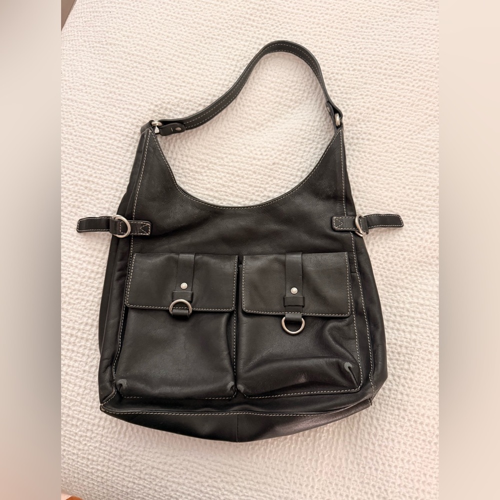 Fossil Black Leather Hobo Bag